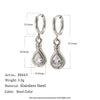 Wholesale Niche Style 18K Gold Plated Stainless Steel Water Dropshaped Zircon Earrings For Women
