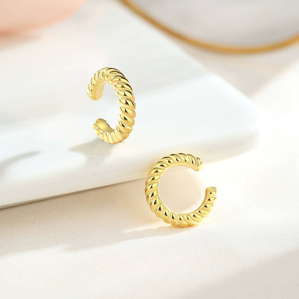 Wholesale Niche Style S925 Silver C And Ushape Geometric Electroplated Ear Bone Clip Earrings For Women