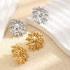 Wholesale Niche Style Stainless Steel 18K Goldplated Flower Stud Earrings For Women