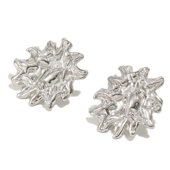 Wholesale Niche Style Stainless Steel 18K Goldplated Flower Stud Earrings For Women