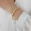 Wholesale Niche Style Titanium Steel 18K Gold Plated Zircon Inlaid Women's Bracelet Jewelry