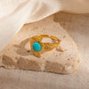 Wholesale Niche Style Titanium Steel Ring With Flower And Geometric Pattern And Electroplating Treatment