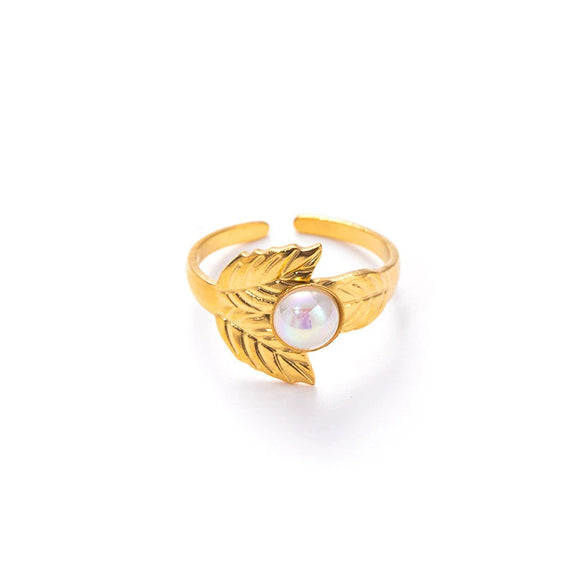 Wholesale Niche Style Titanium Steel Ring With Flower And Geometric Pattern And Electroplating Treatment