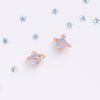 Wholesale Niche Style Women's Earrings With Cat's Eye Stone Star Pattern 925 Silver Needle Brass Inlaid Zircon Real Gold Plating