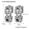 Wholesale Niche Temperament Zircon Beaded Earrings 316L Stainless Steel 18K Real Gold Electroplated Ear Buckle Geometric Style