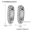 Wholesale Niche Temperament Zircon Beaded Earrings 316L Stainless Steel 18K Real Gold Electroplated Ear Buckle Geometric Style