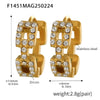 Wholesale Niche Temperament Zircon Beaded Earrings 316L Stainless Steel 18K Real Gold Electroplated Ear Buckle Geometric Style