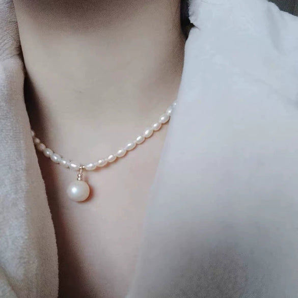 Wholesale Niche Trendy Natural Baroque Freshwater Pearl And Copper Necklace For Women