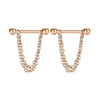 Wholesale Nipple Ring Stainless Steel Geometric Style Electroplating Peach Heart Piercing Jewelry