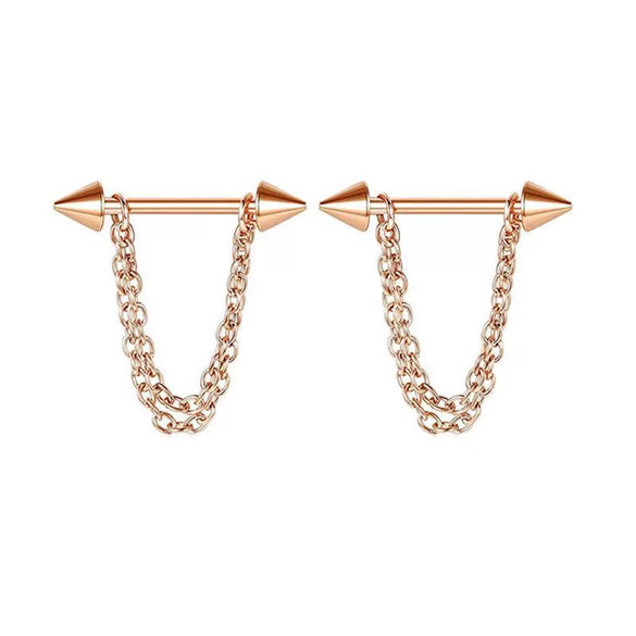 Wholesale Nipple Ring Stainless Steel Geometric Style Electroplating Peach Heart Piercing Jewelry