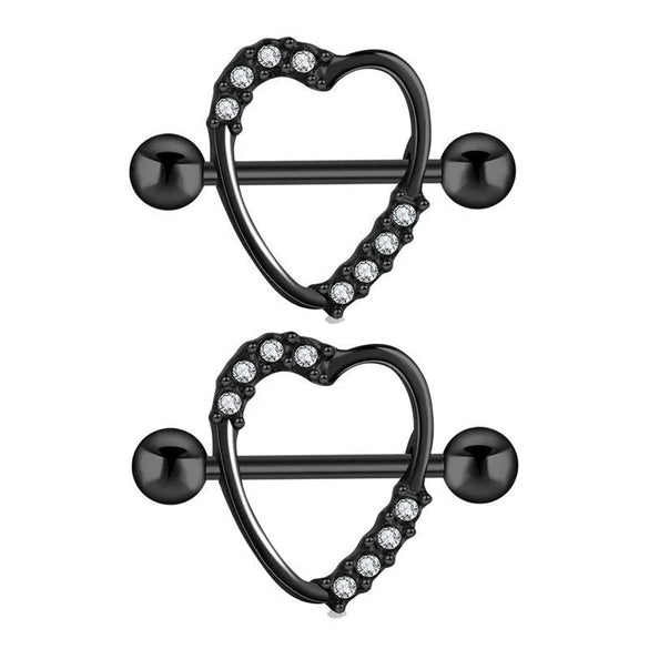 Wholesale Nipple Ring Stainless Steel Geometric Style Electroplating Peach Heart Piercing Jewelry