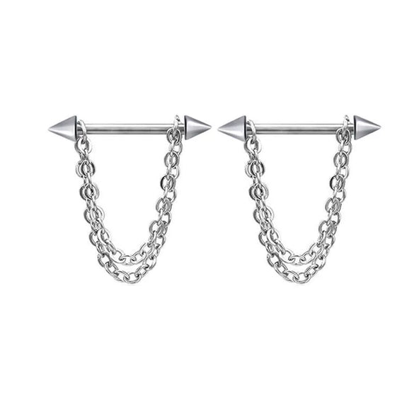 Wholesale Nipple Ring Stainless Steel Geometric Style Electroplating Peach Heart Piercing Jewelry