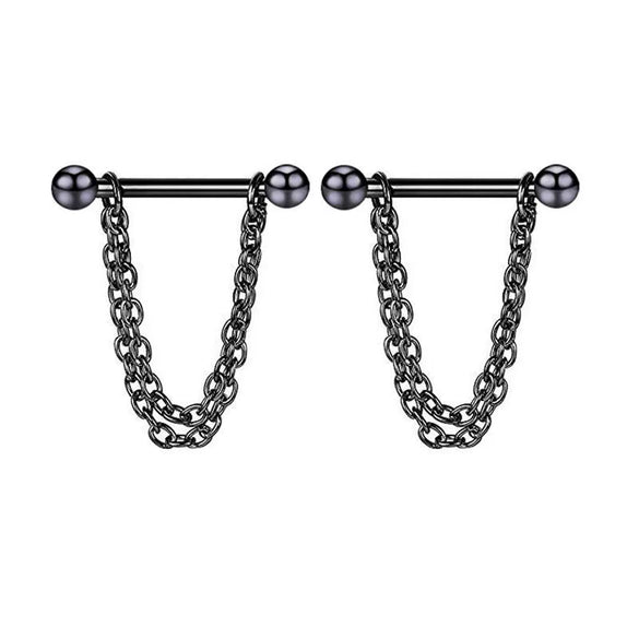 Wholesale Nipple Ring Stainless Steel Geometric Style Electroplating Peach Heart Piercing Jewelry