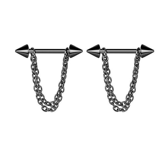 Wholesale Nipple Ring Stainless Steel Geometric Style Electroplating Peach Heart Piercing Jewelry
