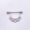 Wholesale Nipple Ring Stainless Steel Moon And Flower Shaped Electroplated For Women