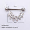 Wholesale Nipple Ring Stainless Steel Moon And Flower Shaped Electroplated For Women