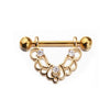 Wholesale Nipple Ring Stainless Steel Moon And Flower Shaped Electroplated For Women