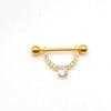 Wholesale Nipple Ring Stainless Steel Moon And Flower Shaped Electroplated For Women
