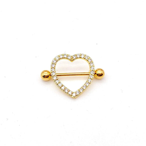 Wholesale Nipple Ring Stainless Steel Moon And Flower Shaped Electroplated For Women