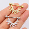 Wholesale Nipple Ring Stainless Steel Moon And Flower Shaped Electroplated For Women