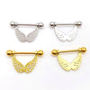 Wholesale Nipple Ring Stainless Steel Moon And Flower Shaped Electroplated For Women