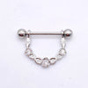 Wholesale Nipple Ring Stainless Steel Moon And Flower Shaped Electroplated For Women
