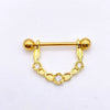 Wholesale Nipple Ring Stainless Steel Moon And Flower Shaped Electroplated For Women