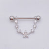 Wholesale Nipple Ring Stainless Steel Moon And Flower Shaped Electroplated For Women