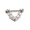 Wholesale Nipple Ring Stainless Steel Moon And Flower Shaped Electroplated For Women