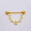 Wholesale Nipple Ring Stainless Steel Moon And Flower Shaped Electroplated For Women
