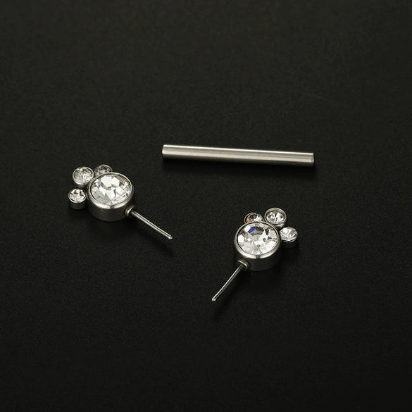 Wholesale Nipple Ring Stainless Steel Round Zircon Geometric Diamond Women's Chest Piercing Jewelry