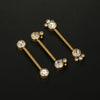 Wholesale Nipple Ring Stainless Steel Round Zircon Geometric Diamond Women's Chest Piercing Jewelry