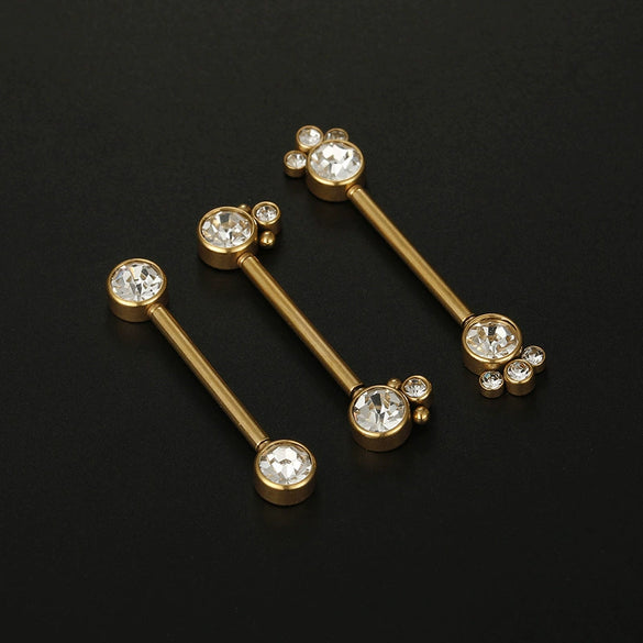 Wholesale Nipple Ring Stainless Steel Round Zircon Geometric Diamond Women's Chest Piercing Jewelry