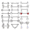 Wholesale Nipple Ring Stainless Steel Zircon Heartshaped Clover Rabbit Animal Snakeshaped Polished