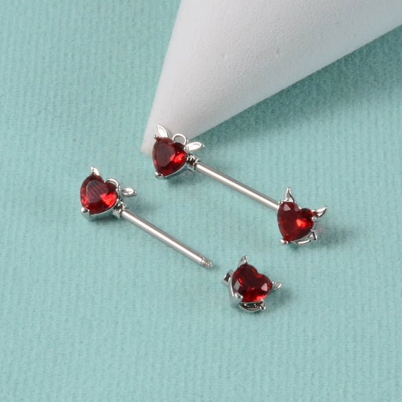 Wholesale Nipple Ring Stainless Steel Zircon Heartshaped Clover Rabbit Animal Snakeshaped Polished