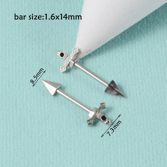 Wholesale Nipple Ring Stainless Steel Zircon Heartshaped Clover Rabbit Animal Snakeshaped Polished