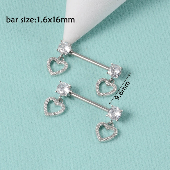 Wholesale Nipple Ring Stainless Steel Zircon Heartshaped Clover Rabbit Animal Snakeshaped Polished
