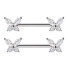 Wholesale Nipple Ring Stainless Steel Zircon Heartshaped Clover Rabbit Animal Snakeshaped Polished