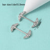 Wholesale Nipple Ring Stainless Steel Zircon Heartshaped Clover Rabbit Animal Snakeshaped Polished
