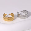 Wholesale Non Fading Titanium Steel Open Ring With Feather Tail Design 18K Gold Plated For Women