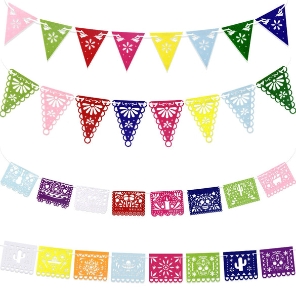 Wholesale Non Woven Hollow Triangle Party Decoration Flag Colorful