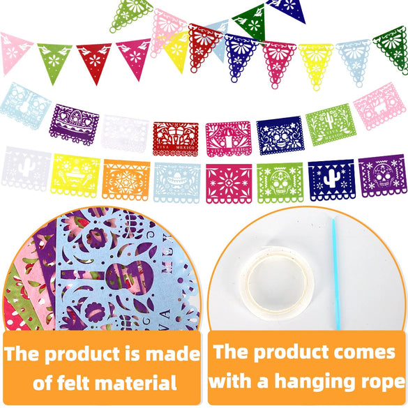 Wholesale Non Woven Hollow Triangle Party Decoration Flag Colorful