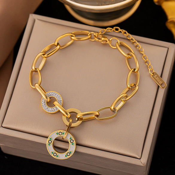 Wholesale Nonfading New Electroplated Geometric Titanium Steel Bracelet For Women