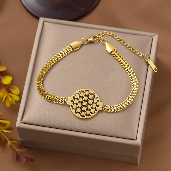 Wholesale Nonfading New Electroplated Geometric Titanium Steel Bracelet For Women
