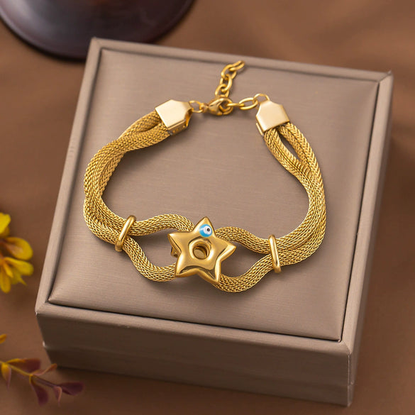 Wholesale Nonfading New Electroplated Geometric Titanium Steel Bracelet For Women