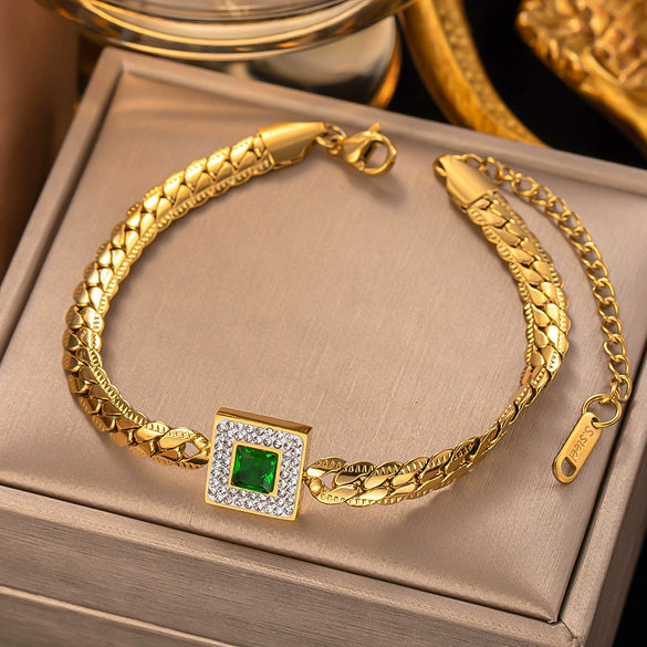 Wholesale Nonfading New Electroplated Geometric Titanium Steel Bracelet For Women