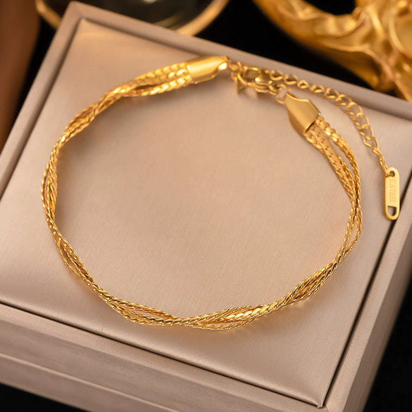 Wholesale Nonfading New Electroplated Geometric Titanium Steel Bracelet For Women