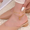Wholesale Nonfading Square Titanium Steel Anklet For Women With Geometric Top Sign Pendant And Niche Design