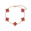 Wholesale Nonfading Titanium Steel Women's Bracelet With Diamond Fourleaf Clover Design And Electroplating Treatment