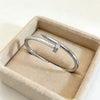 Wholesale Nonfading Vacuum Electroplated Diamondencrusted Titanium Steel Nail Buckle Bracelet With Geometric Temperament Style And Polish Finish